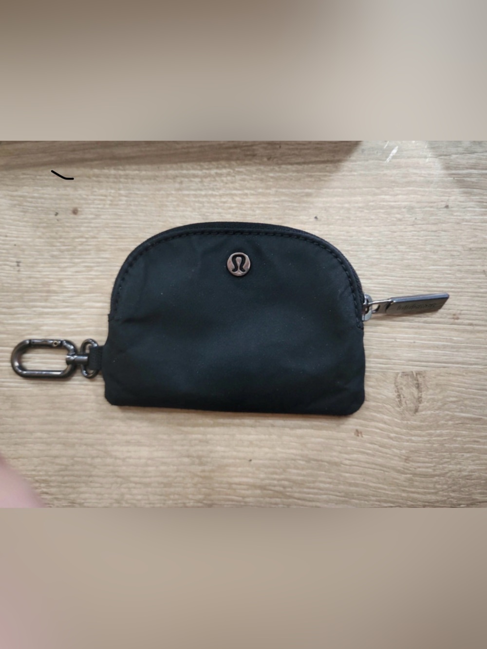 Lululemon Black Zippered Key Card Pouch Clip Wallet